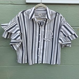a new day Tops - 25% Off Bundles 👓 Striped Ruffle Sleeve Blouse a new day Tops - 25% Off Bundles 👓 Striped Ruffle Sleeve Blouse